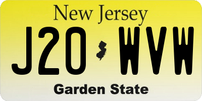 NJ license plate J20WVW