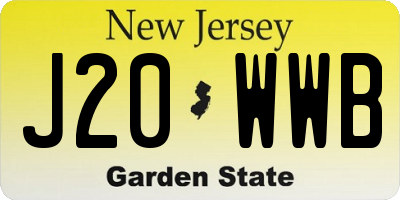 NJ license plate J20WWB