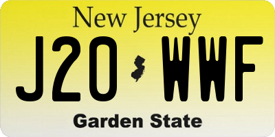 NJ license plate J20WWF
