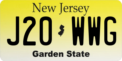 NJ license plate J20WWG