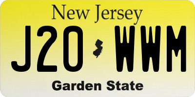 NJ license plate J20WWM
