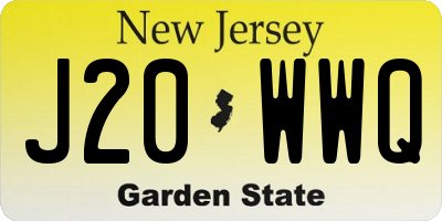 NJ license plate J20WWQ