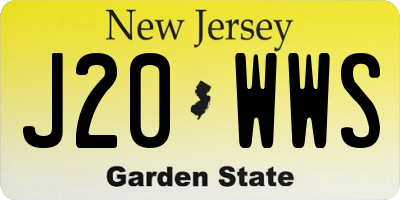 NJ license plate J20WWS