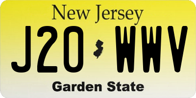 NJ license plate J20WWV