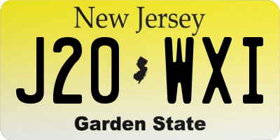 NJ license plate J20WXI