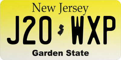 NJ license plate J20WXP