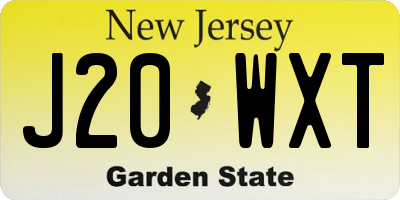 NJ license plate J20WXT