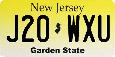 NJ license plate J20WXU