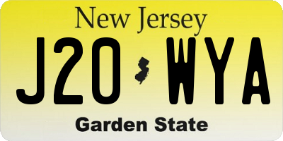 NJ license plate J20WYA