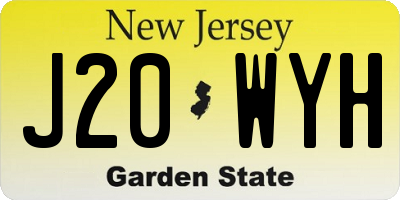 NJ license plate J20WYH