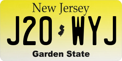 NJ license plate J20WYJ