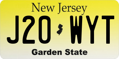 NJ license plate J20WYT