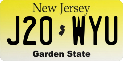 NJ license plate J20WYU