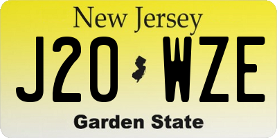NJ license plate J20WZE