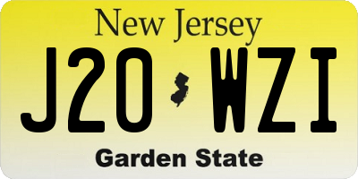 NJ license plate J20WZI