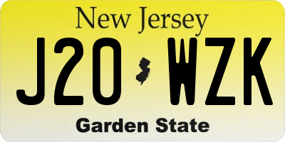NJ license plate J20WZK