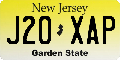 NJ license plate J20XAP