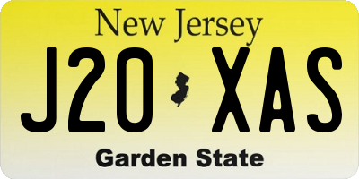 NJ license plate J20XAS