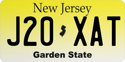 NJ license plate J20XAT