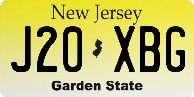 NJ license plate J20XBG