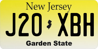 NJ license plate J20XBH