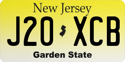 NJ license plate J20XCB