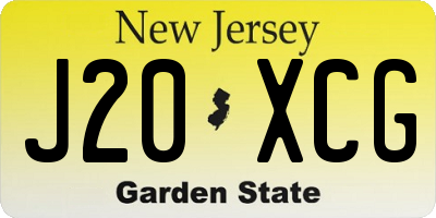 NJ license plate J20XCG