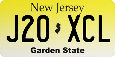NJ license plate J20XCL