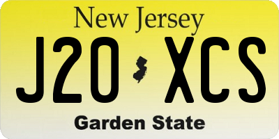NJ license plate J20XCS