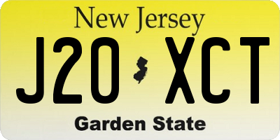NJ license plate J20XCT