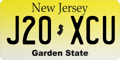 NJ license plate J20XCU