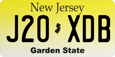 NJ license plate J20XDB
