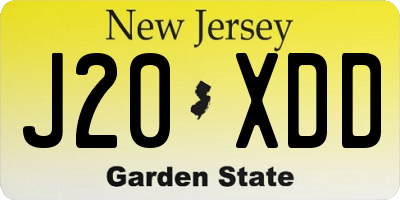 NJ license plate J20XDD
