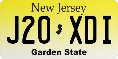 NJ license plate J20XDI