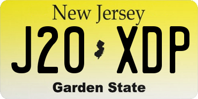 NJ license plate J20XDP