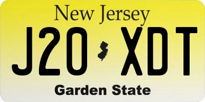 NJ license plate J20XDT
