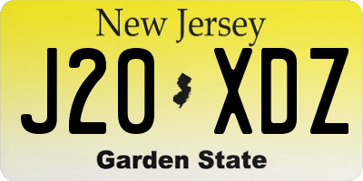 NJ license plate J20XDZ