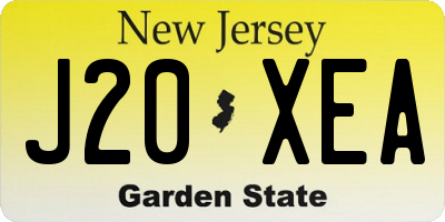 NJ license plate J20XEA