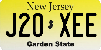 NJ license plate J20XEE