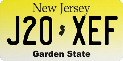 NJ license plate J20XEF