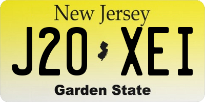 NJ license plate J20XEI