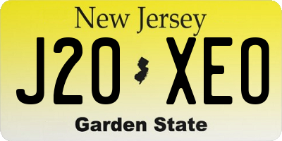 NJ license plate J20XEO