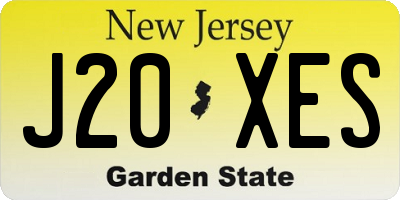 NJ license plate J20XES