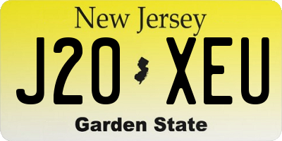 NJ license plate J20XEU