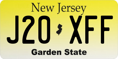 NJ license plate J20XFF