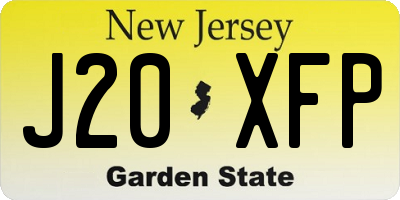 NJ license plate J20XFP