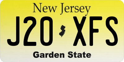 NJ license plate J20XFS