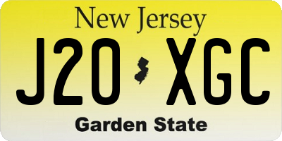 NJ license plate J20XGC