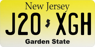 NJ license plate J20XGH