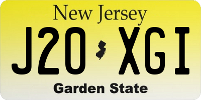 NJ license plate J20XGI